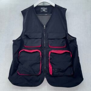 Men’s R3bel Fishing Vest Shirt Jacket size XL Black and Red